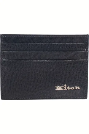 Kiton Tilbehør, Herre, Sort, ONE SIZE, Læder, Læder Kreditkort Holder