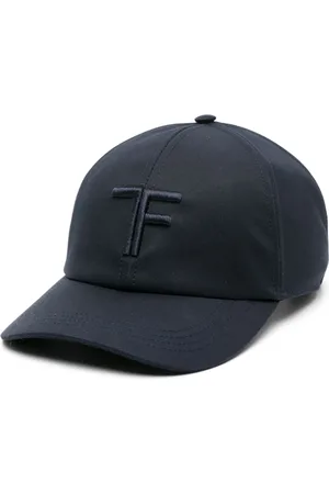 Tom Ford Tilbehør, Herre, Blå, M, Læder, Canvas og læder kasket