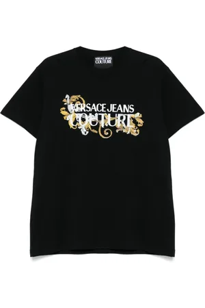 VERSACE Top, Herre, Sort, S, Sort Crew Neck T-shirts og Polos