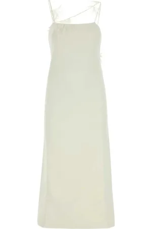 Jil Sander Kjole, Dame, Hvid, XS, Polyester, Elfenbensfarvet maxikjole i viskoseblanding