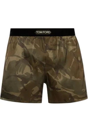 Tom Ford Undertøj, Herre, Grøn, L, Satin, Satin Boxers med Logo