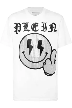Philipp Plein Top, Herre, Hvid, M, Bomuld, Casual bomulds T-shirt
