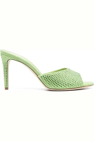 PARIS TEXAS Sko, Dame, Grøn, 37 EU, Læder, Holly Stiletto Mule 85