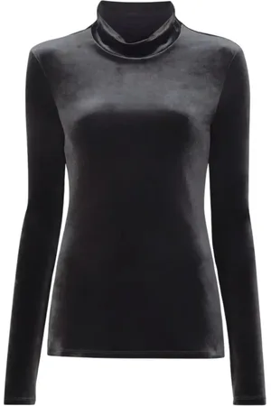 Proenza Schouler Top, Dame, Grå, M, Stretch Velvet Turtleneck Top