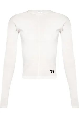 Y-3 Top, Dame, Hvid, M, Bomuld, Top med Logo