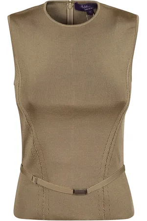 Ralph Lauren Strik, Dame, Brun, M, Luksuriøs silkestriktrøje