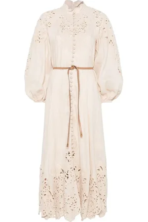ZIMMERMANN Kjole, Dame, , M, Mock Neck Puff Sleeve Kjole