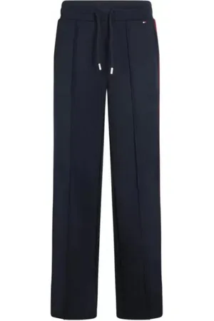 Tommy Hilfiger Bukser, Dame, Blå, S, Polyester, Global Strib Bukser
