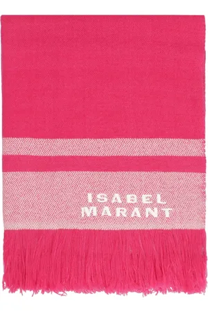 Isabel Marant Tilbehør, Dame, Lyserød, ONE SIZE, Uld, Uld Cashmere Tørklæde med Frynser