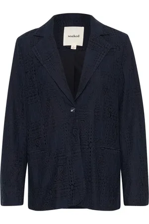 Soaked in Luxury Jakke, Dame, Blå, M, Klassisk Night Sky Blazer Jakke