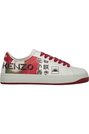 Kenzo Sko, Dame, Flerfarvet, 36 EU, Læder, Læder Sneakers med Logo Detalje