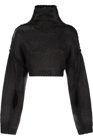 Sportmax Strik, Dame, Sort, S, Uld, Stilfuld Strikket Top