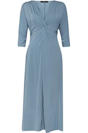 Max Mara Kjole, Dame, Blå, L, Bomuld, Midi Kjole