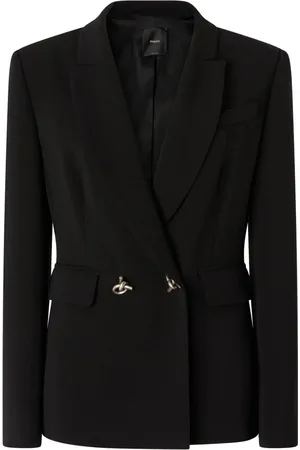Pinko Jakke, Dame, Sort, S, Elegant Viscose Elastane Jakke
