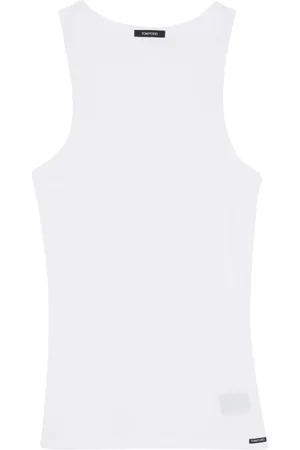 Tom Ford Top, Herre, Hvid, S, Bomuld, Tanktop med logo