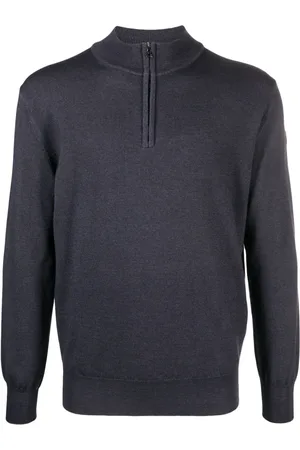 Paul & Shark Strik, Herre, Blå, 2XL, Uld, Uld Half-Zip Strik