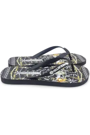 Philipp Plein Sko, Dame, Sort, 40 EU, Uld, Flip-flops