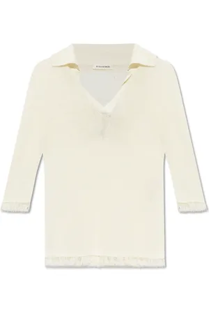 By Malene Birger Top, Dame, Hvid, XS, Bomuld, Polo med frynser