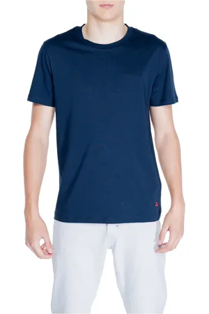Peuterey Top, Herre, Blå, S, Bomuld, Blå Almindelig Rundhalset T-shirt