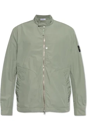 Stone Island Jakke, Herre, Grøn, XL, Uld, Micro Twill Jakke
