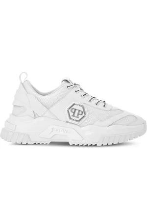 Philipp Plein Sko, Herre, Hvid, 44 EU, Læder, Predator Sneakers