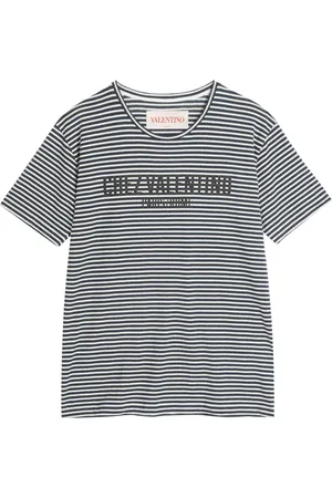 VALENTINO GARAVANI Top, Herre, Blå, S, Bomuld, Chez Valentino Print T-Shirt