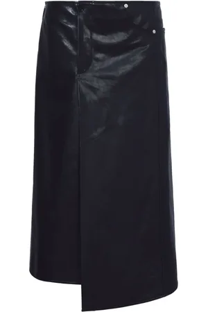 Proenza Schouler Nederdel, Dame, Sort, 2XS, Læder, Sort Nappa Læderskørt