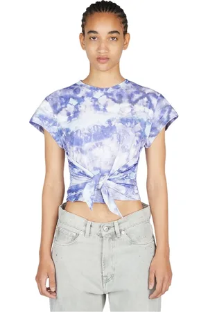 Isabel Marant Top, Dame, Lilla, M, Bomuld, Tie Dye Cropped T-shirt