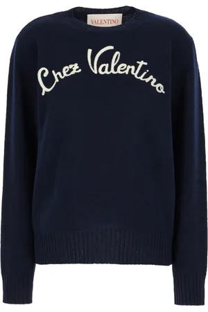 VALENTINO GARAVANI Strik, Herre, Blå, L, Uld, Chez Valentino Sweater