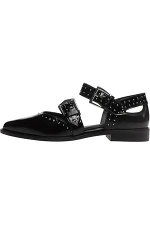 Copenhagen Shoes Sko, Dame, Sort, 40 EU, Uld, Stilfulde loafers med spænder og nitter