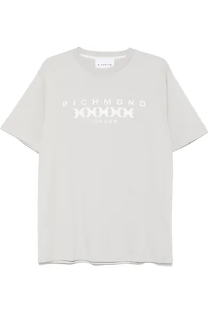 John Richmond Top, Herre, Grå, L, Bomuld, Crew Neck T-shirt