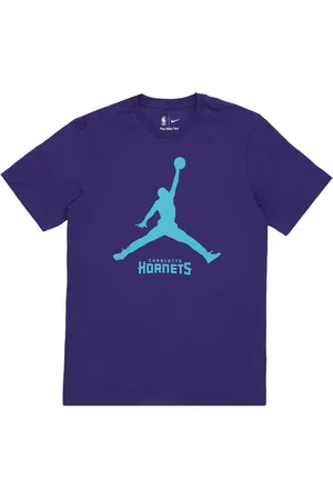 Jordan Top, Herre, Blå, XL, Bomuld, Charlotte Hornets Basketball T-shirt