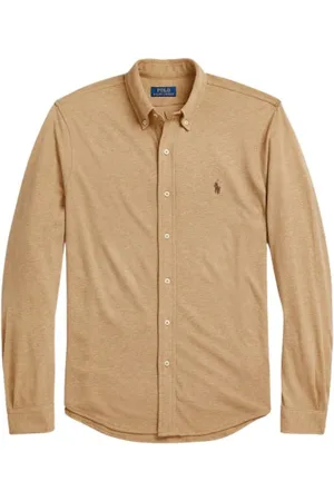 Ralph Lauren Skjorte, Herre, Brun, L, Bomuld, Klassisk bomulds-piqué skjorte