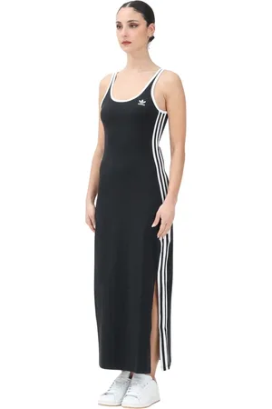 adidas Kjole, Dame, Sort, M, Bomuld, Sort Tank Maxi Kjole 3-Stripes