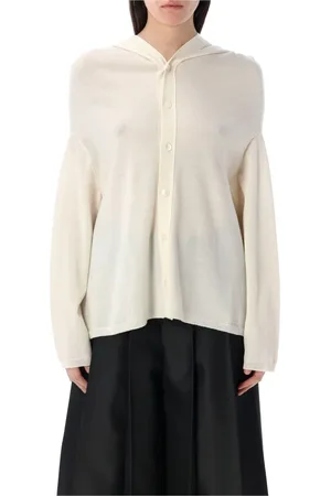 Comme des Garçons Strik, Dame, , S, Uld, Off White Uld Hættetrøje