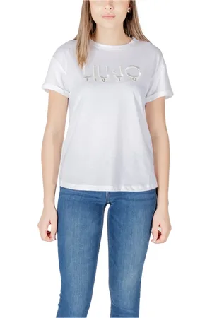 Liu Jo Top, Dame, Hvid, XS, Bomuld, Hvid Bomulds T-shirt Rund Hals