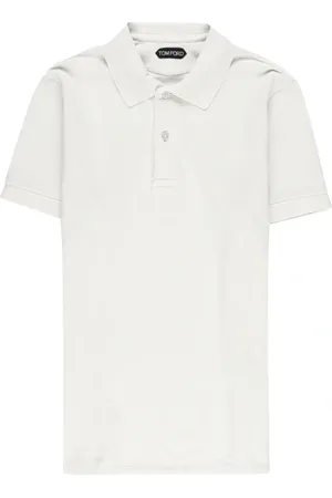 Tom Ford Top, Herre, Hvid, S, Bomuld, Kortærmet Strikket Poloshirt