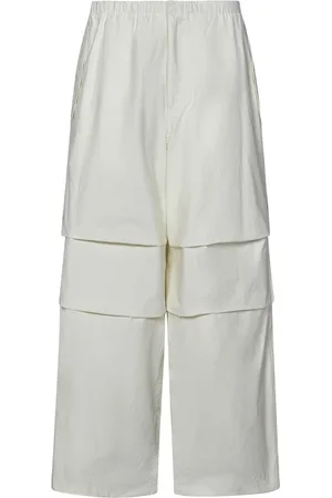 Jil Sander Bukser, Herre, Hvid, S, Bomuld, Oversized Bomuldsbukser