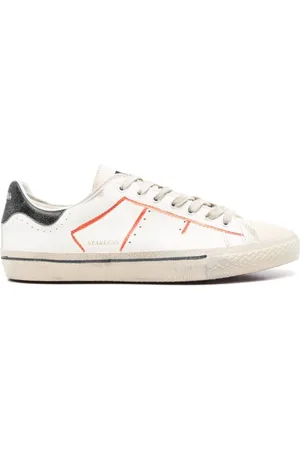 Hidnander Sko, Herre, Hvid, 43 EU, Læder, Hvide Læder Sneakers Flad Gummisål