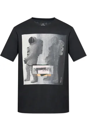 Paul Smith Top, Herre, Sort, XL, Bomuld, Astronaut Print T-Shirt