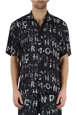 John Richmond Skjorte, Herre, Sort, S, Graffiti Casual Skjorte