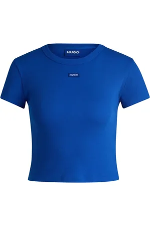 HUGO BOSS Top, Dame, Blå, XS, Bomuld, Baby Tee