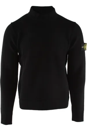 Stone Island Strik, Herre, Sort, S, Uld, Uld Turtleneck Sweater