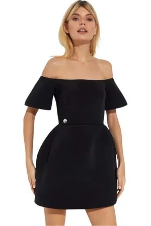 Philipp Plein Kjole, Dame, Sort, M, Sort silke mini kjole elegant