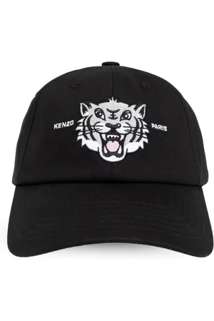 Kenzo Tilbehør, unisex, Sort, ONE SIZE, Bomuld, Happy Tiger Varsity Baseball Cap