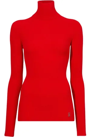 Proenza Schouler Strik, Dame, Rød, L, Rød Ribstrikket Fox Top