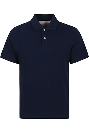 VALENTINO GARAVANI Top, Herre, Blå, S, Bomuld, Cotton Piquet Polo Shirt