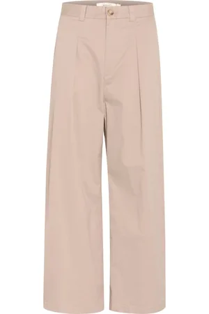 INWEAR Bukser, Dame, Lyserød, XL, Uld, Wide Leg Clay Bukser