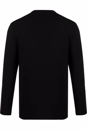 Tom Ford Top, Herre, Sort, XL, Bomuld, Sort Henley Bomulds Stretch Jersey