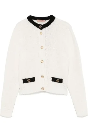 Twin-Set Strik, Dame, Hvid, M, Uld, Hvid Sweater Sæt Stilfuld Mode
